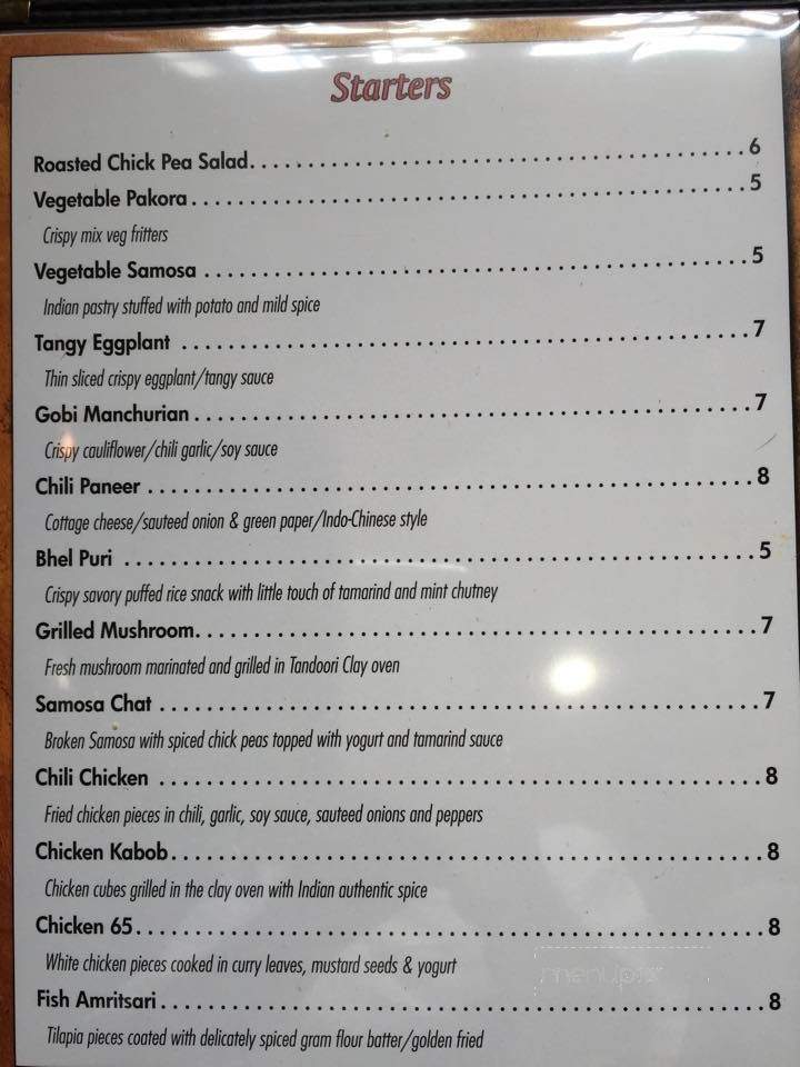 Nirvana Indian Bistro - Lafayette Hill, PA menu_pic