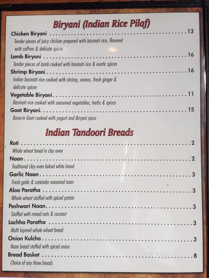 Nirvana Indian Bistro - Lafayette Hill, PA menu_pic