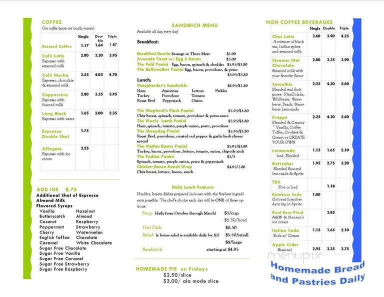 Black Sheep Coffee Baa - Greene, IA menu_pic