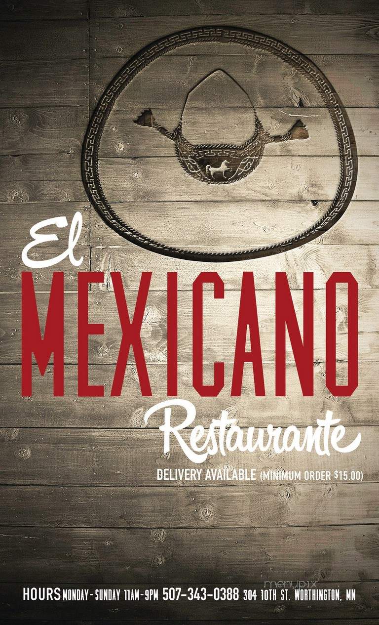 El Mexicano Restaurant - Worthington, MN menu_pic