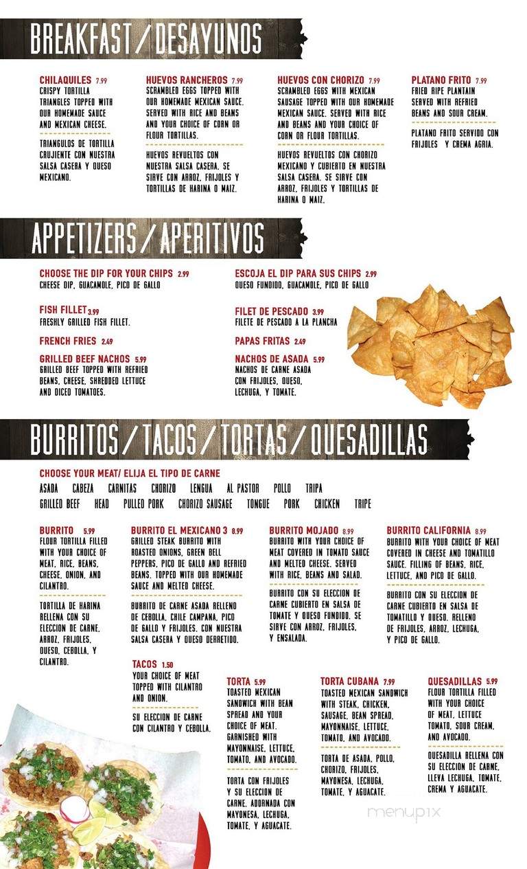 El Mexicano Restaurant - Worthington, MN menu_pic