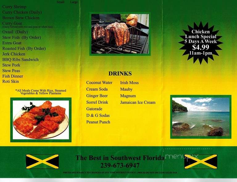 M & A Caribbean Restaurant - Cape Coral, FL menu_pic