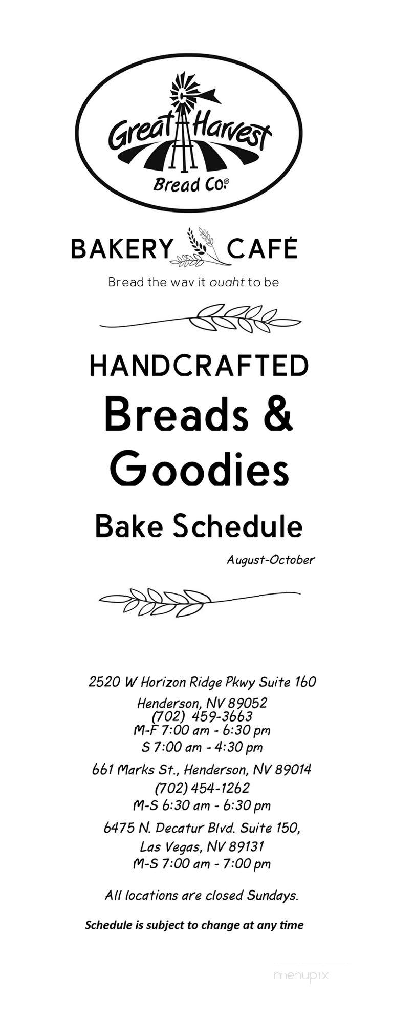 Great Harvest Bread Company - Henderson, NV menu_pic