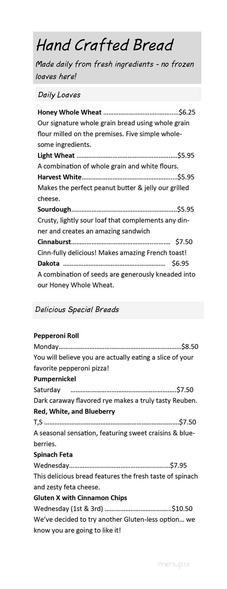 Great Harvest Bread Company - Henderson, NV menu_pic