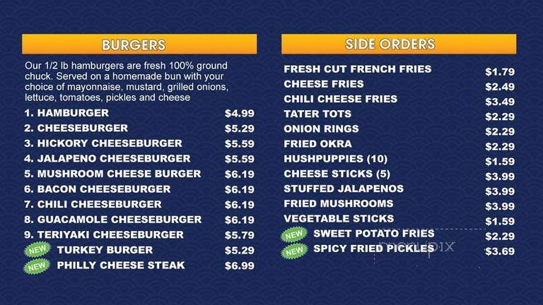 Texas Style Burgers and Wings - Arlington, TX menu_pic