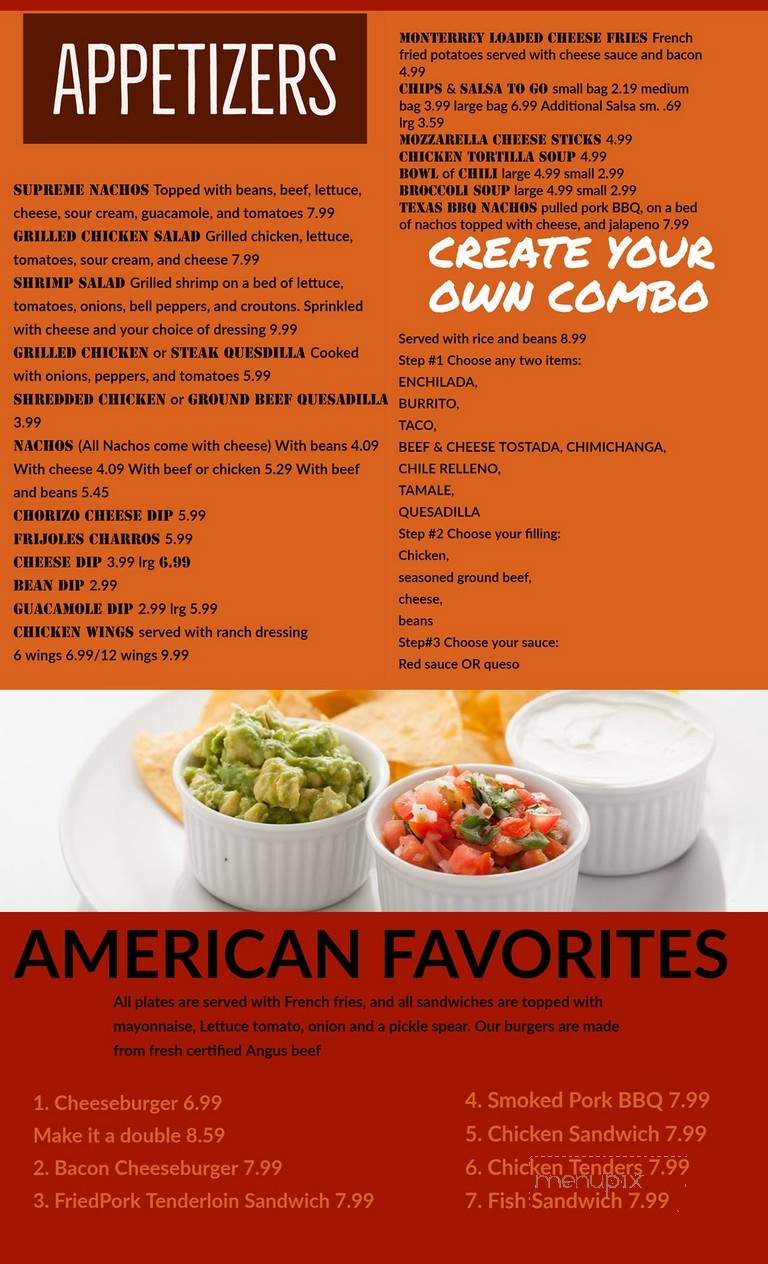 Monterrey Mexican Restaurant - Lynnville, IN menu_pic