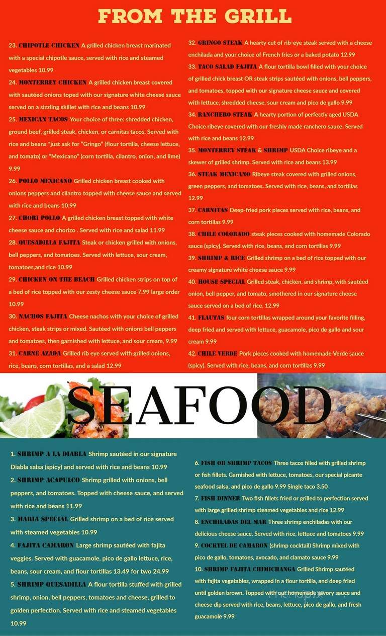 Monterrey Mexican Restaurant - Lynnville, IN menu_pic