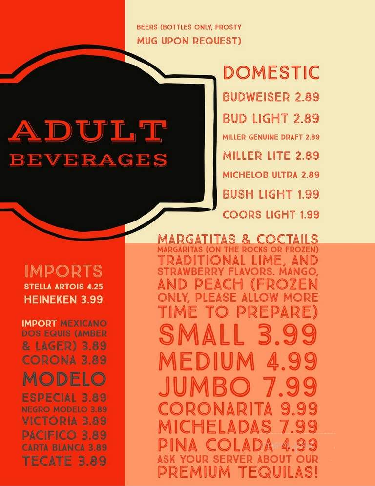Monterrey Mexican Restaurant - Lynnville, IN menu_pic