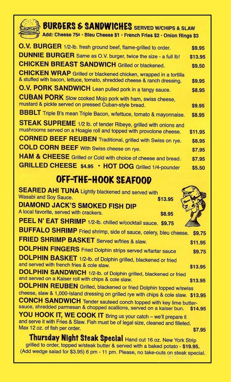 Oceanview Motel & Sports Pub - Islamorada, FL menu_pic