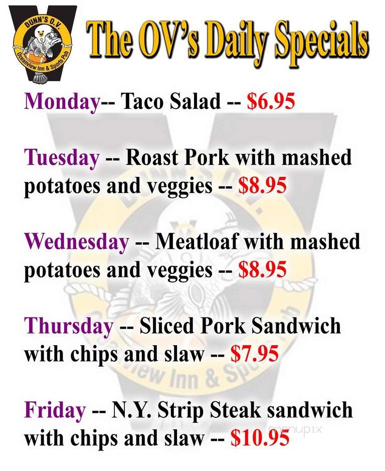 Oceanview Motel & Sports Pub - Islamorada, FL menu_pic