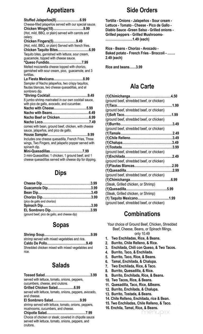 El Mariachi Mexican Restaurant - Olean, NY menu_pic