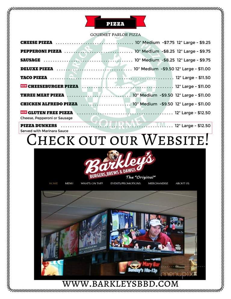 Barkley's Burgers Brew And Dawgs - Janesville, WI menu_pic