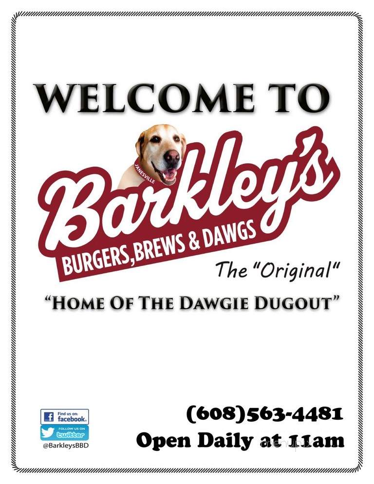 Barkley's Burgers Brew And Dawgs - Janesville, WI menu_pic