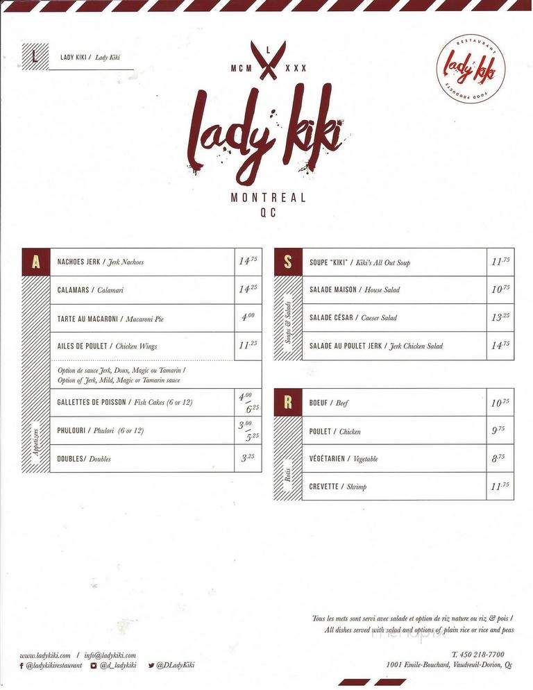 Lady Kiki - Vaudreuil, QC menu_pic
