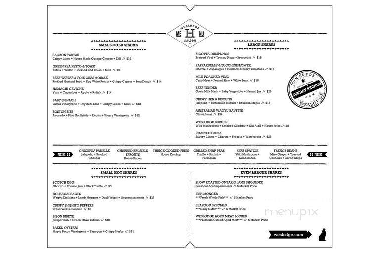 Weslodge - Toronto, ON menu_pic