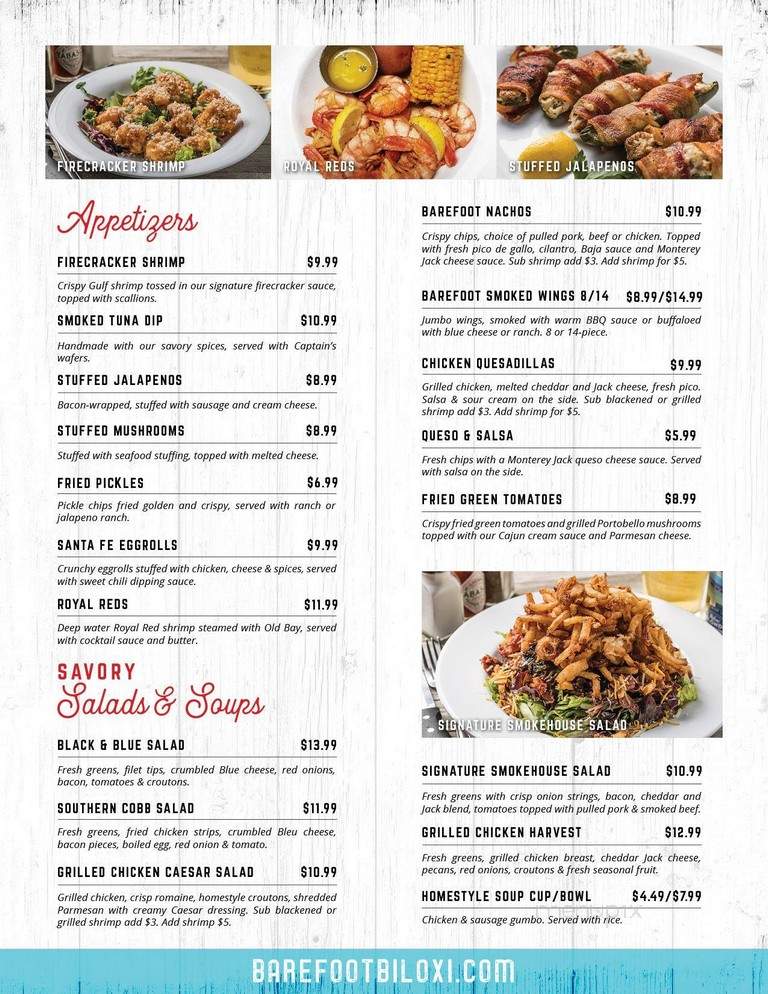 Barefoot Billy's - Biloxi, MS menu_pic