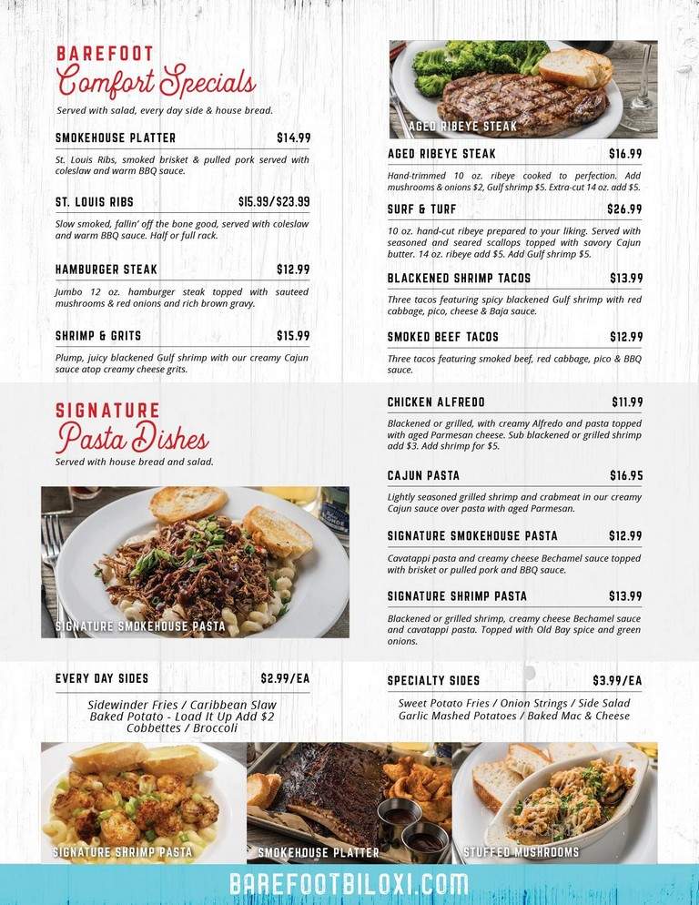 Barefoot Billy's - Biloxi, MS menu_pic