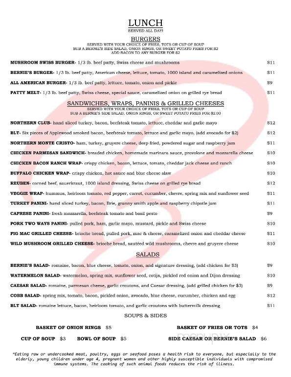 Bernie's Diner - Billings, MT menu_pic