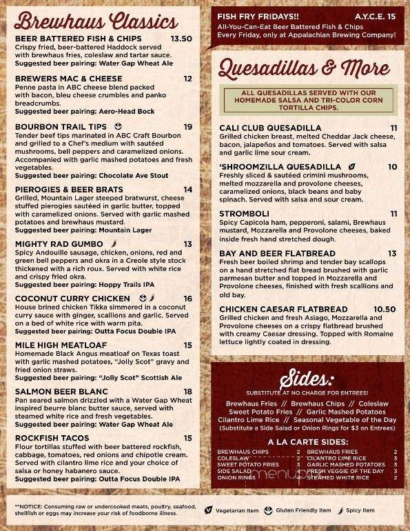 Appalachian Brewing - West Chester, PA menu_pic