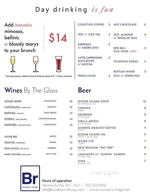Brunch Room - Chicago, IL menu_pic