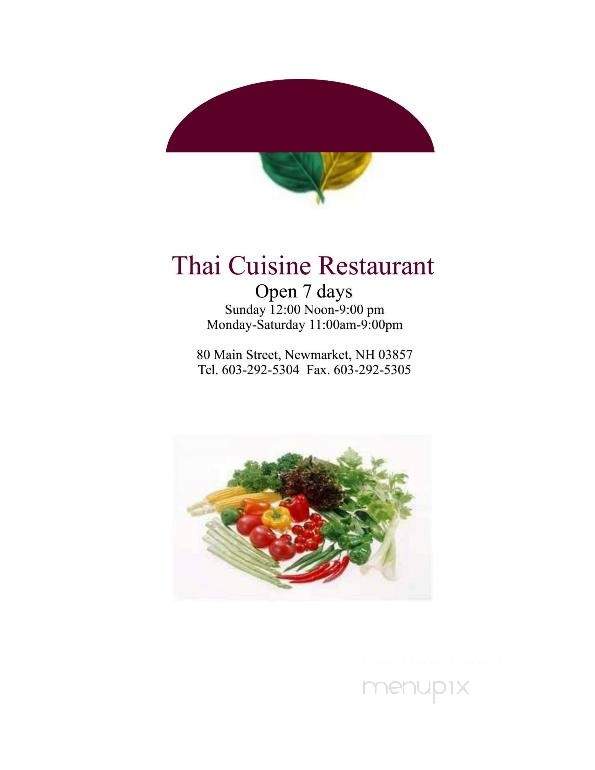 Basil Leaf Thai Cuisine - Newmarket, NH menu_pic