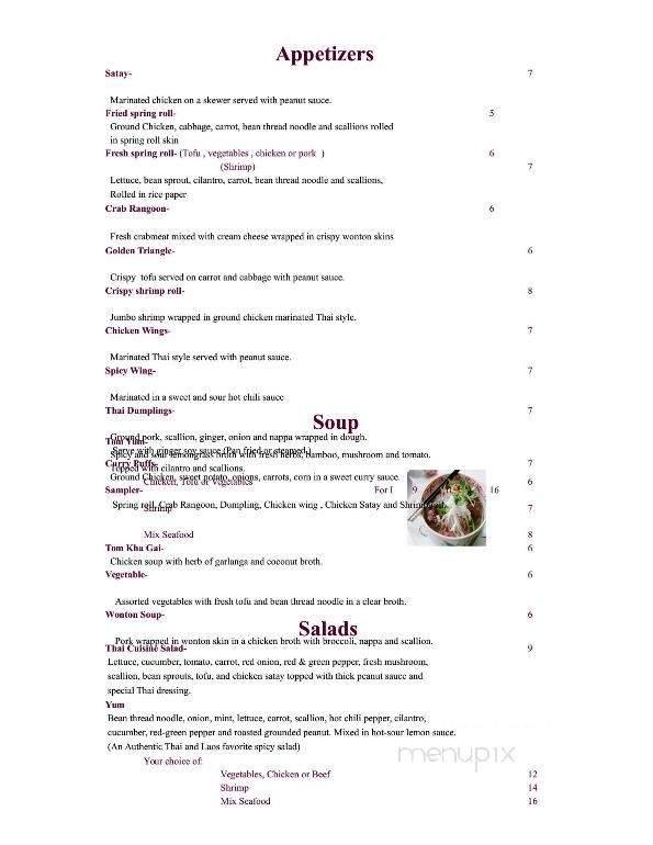 Basil Leaf Thai Cuisine - Newmarket, NH menu_pic