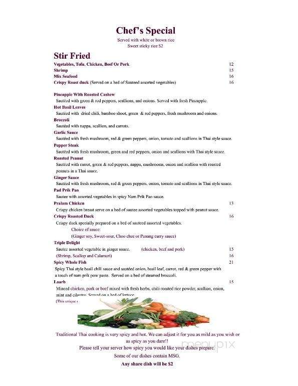 Basil Leaf Thai Cuisine - Newmarket, NH menu_pic
