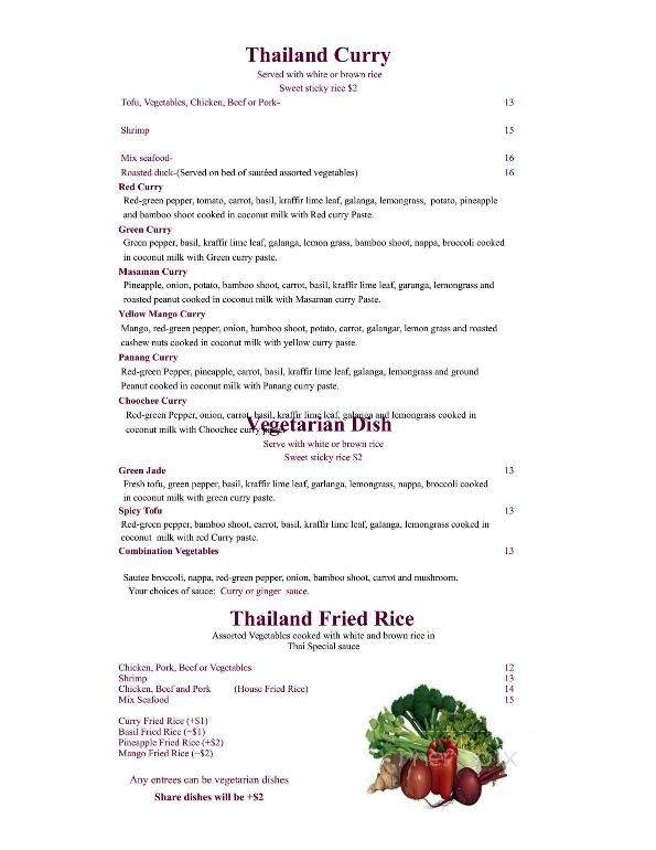 Basil Leaf Thai Cuisine - Newmarket, NH menu_pic
