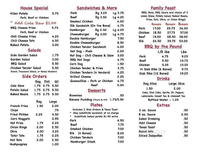 Bbq Shack - Fort Oglethorpe, GA menu_pic