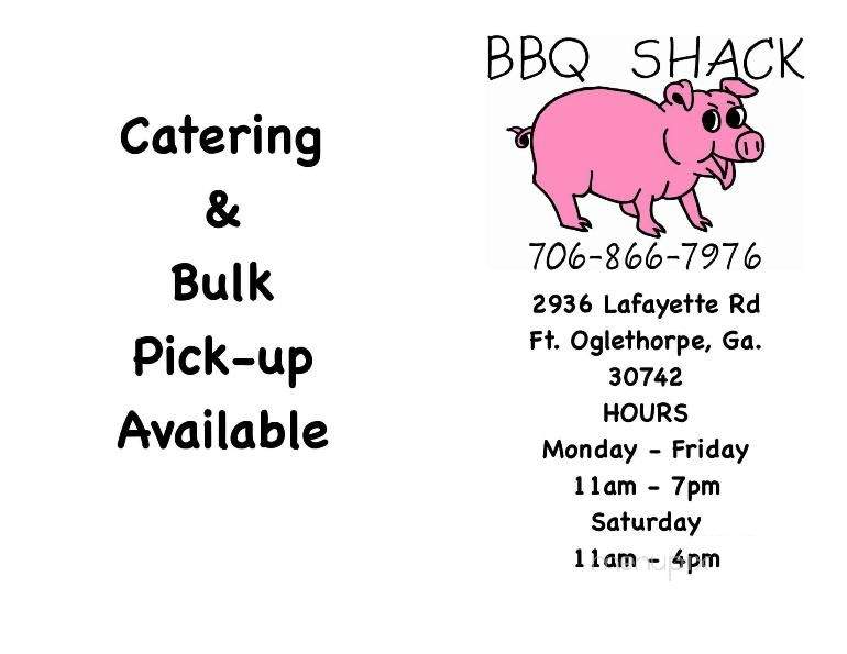 Bbq Shack - Fort Oglethorpe, GA menu_pic