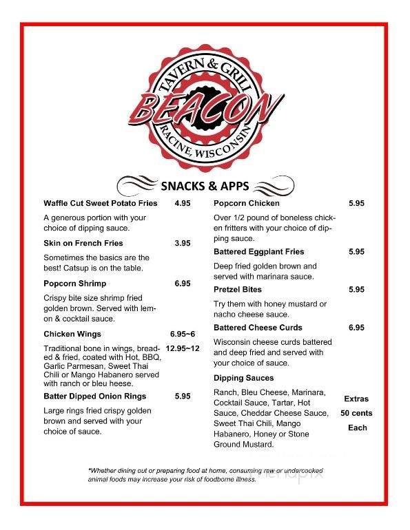 Beacon Tavern & Grill - Racine, WI menu_pic