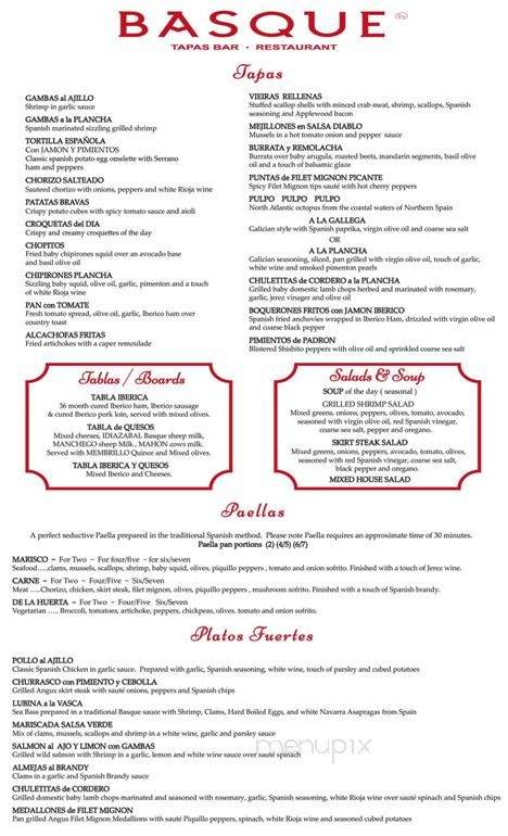 Basque Tapas Bar - Piermont, NY menu_pic