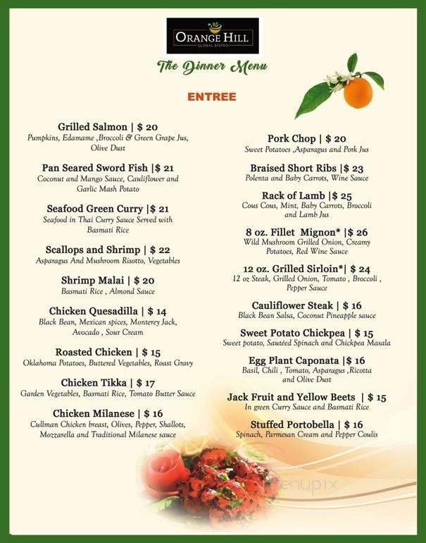 Orange Hill Global Bistro - Newburgh, NY menu_pic