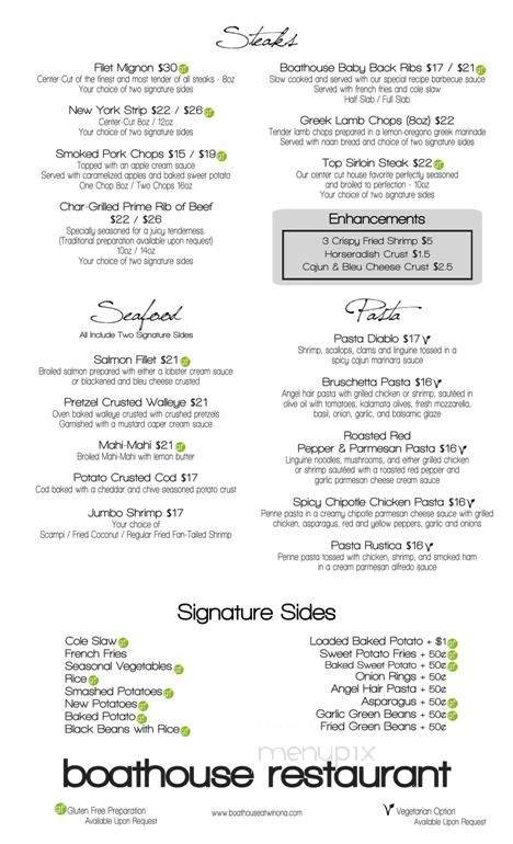 Boathouse Kitchen & Swan Dive - Cicero, IN menu_pic