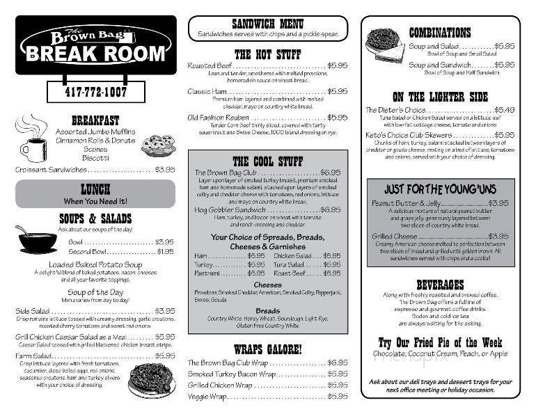 Brown Bag - Monett, MO menu_pic