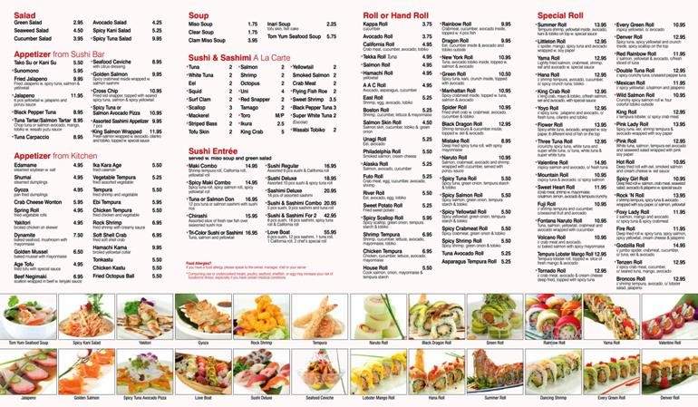 Fontana Sushi - Denver, CO menu_pic