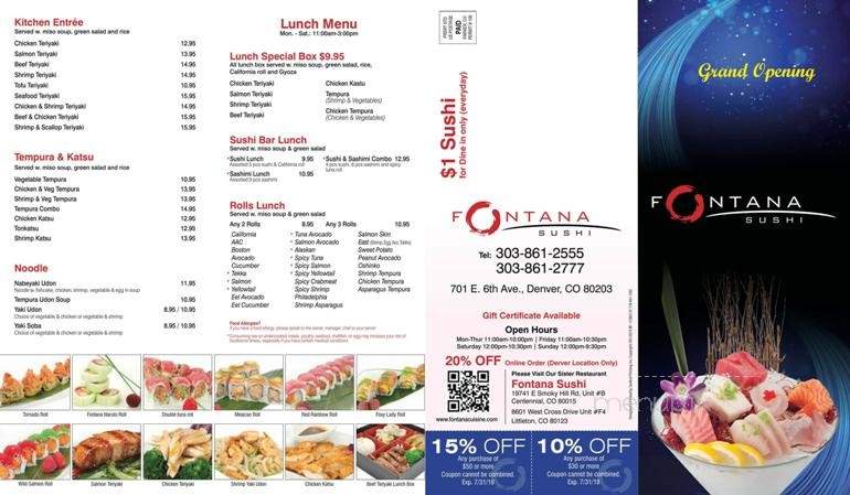Fontana Sushi - Denver, CO menu_pic