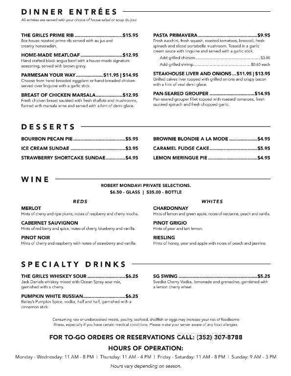 Summerglen Grille - Ocala, FL menu_pic