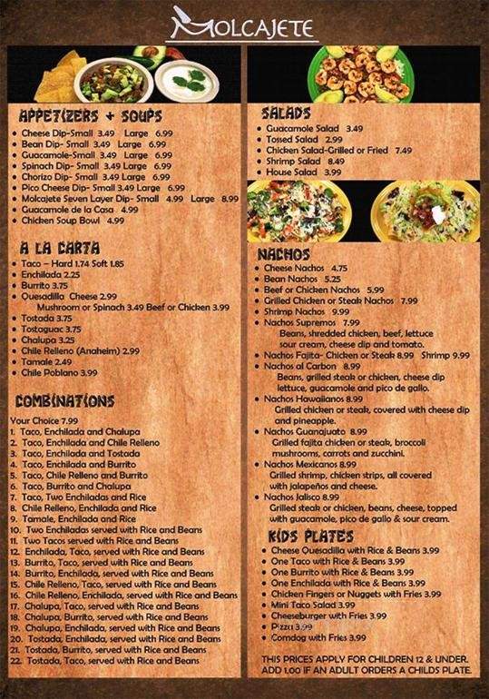 El Fogon Mexican Restaurant - Middle Valley, TN menu_pic