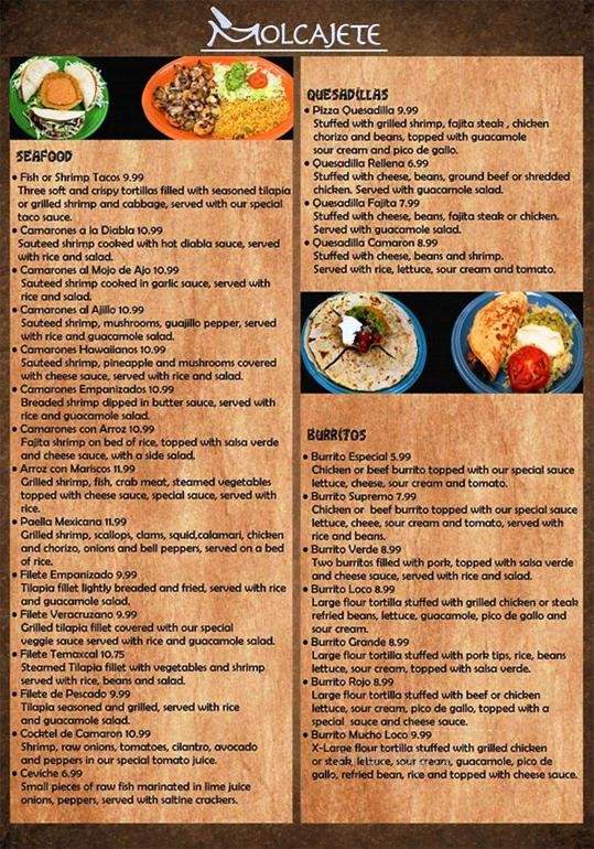 El Fogon Mexican Restaurant - Middle Valley, TN menu_pic
