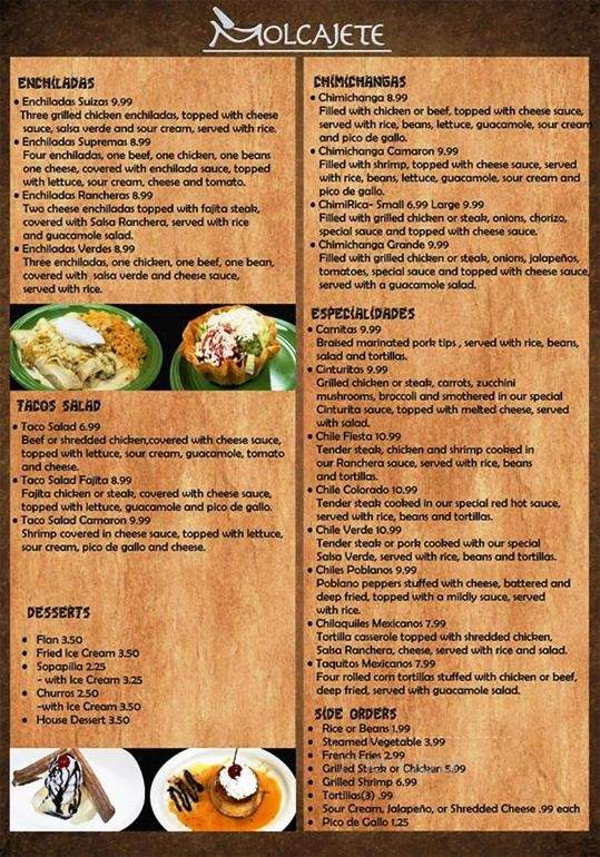 El Fogon Mexican Restaurant - Middle Valley, TN menu_pic