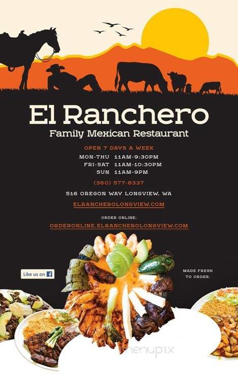 El Ranchero - Longview, WA menu_pic