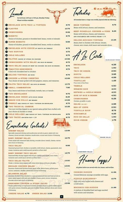 El Ranchero - Longview, WA menu_pic
