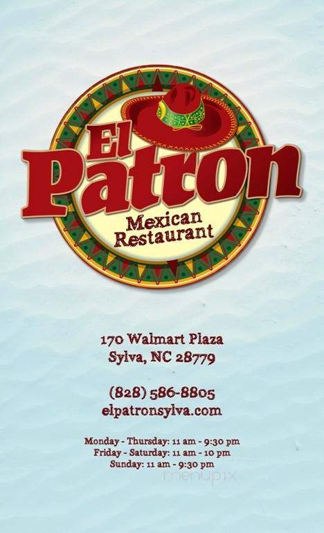 El Patron - Sylva, NC menu_pic