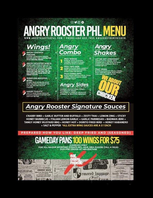 Angry Rooster PHL - Philadelphia, PA menu_pic