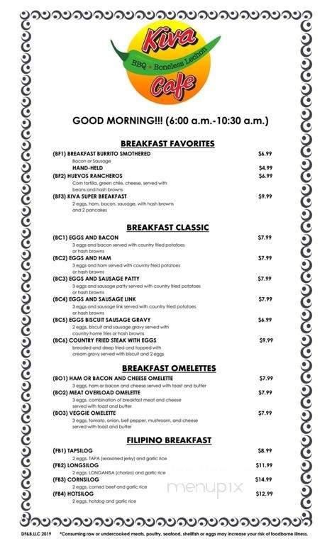 Kiva Cafe - Milan, NM menu_pic