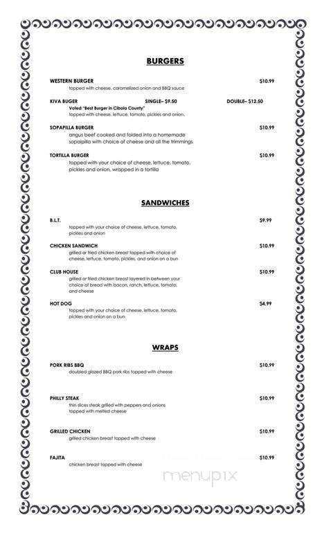 Kiva Cafe - Milan, NM menu_pic