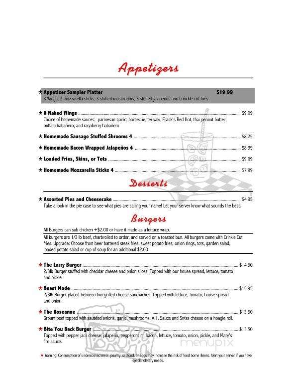 Mary's Burger & A Shake - Longview, WA menu_pic