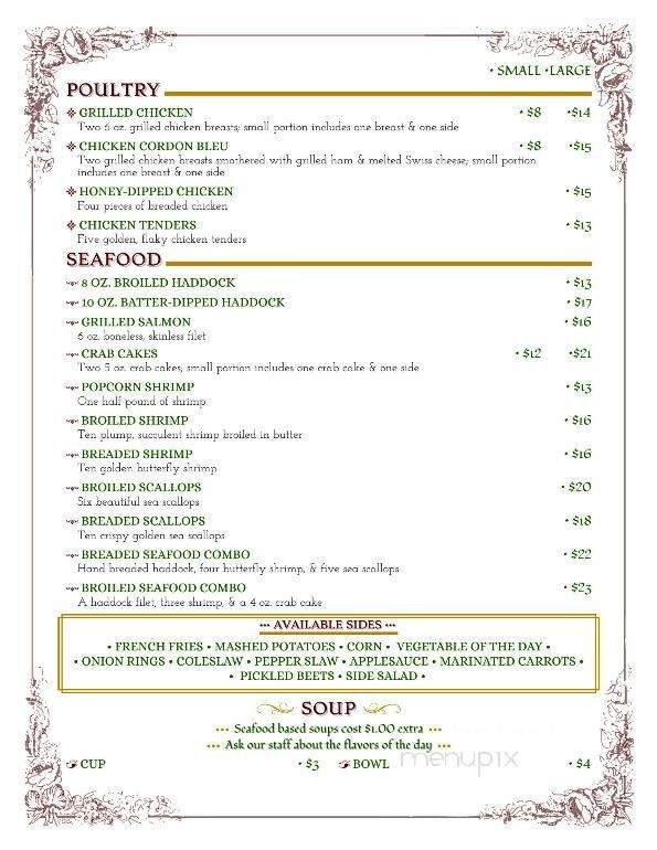 National Hotel Pillow - Pillow, PA menu_pic