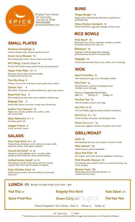 Spice Asian Kitchen - Fort Mill, SC menu_pic